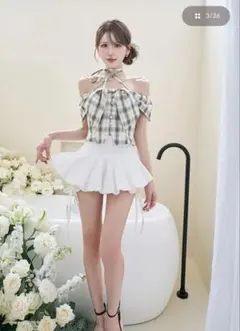 ダーリッチ darich ヘムリボンバルーンスカート ホワイト WHT FREE