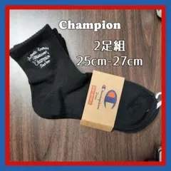 Champion ソックス 2足組 25cm-27cm ブラック　新品未開封のサムネイル