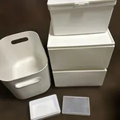 ニトリ 引き出しNインボックス縦型ハーフ2段 無印良品 ポリエチレンケースセット