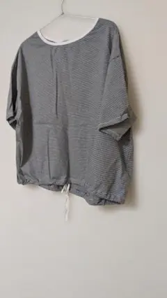 ボーダー 半袖 Tシャツ ドロストワイドTシャツ　Lのサムネイル