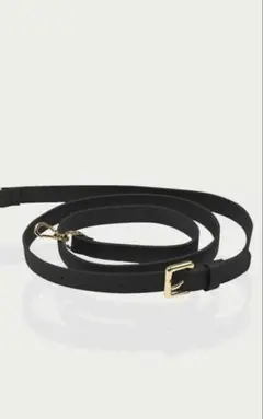 BANDOLIER レザー ストラップ ブラック　ゴールド