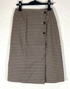 NATURAL BEAUTY BASIC チェックタイトスカート M ブラウン