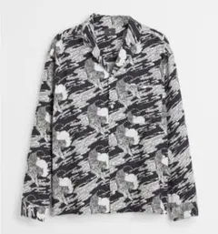 H&M 虎 タイガー 総柄 シャツ ブラック 黒 ストリート カジュアル XXL