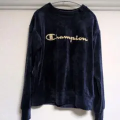 Champion ベロア スウェット ネイビー 刺繍ロゴのサムネイル
