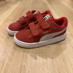 Puma レッド SUEDE スエード　スニーカー ベルクロ