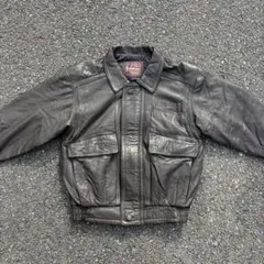 80s leather jacket / A-2 flight vintage