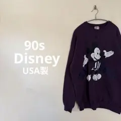 90s Disney USA製 スウェット　ミッキーマウス　パープル