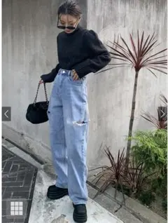 GRLグレイルサイドカッティングデニム　 Sサイズ