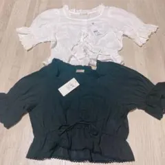 axesfemme コットンフリルブラウス