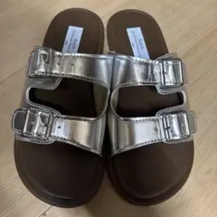 フラットサンダル フラットシューズ ベルト サンダル シルバーのサムネイル