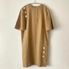 美品 Guy Larocheベージュ 半袖 リネンワンピースのサムネイル