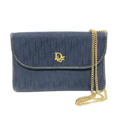 ChristianDior トロッター ショルダーバッグ チェーン ネイビー