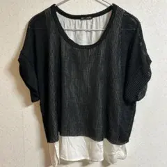 ZARA ザラ W COLLECTION 半袖ニット ブラック　黒のサムネイル