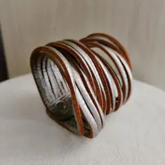 trippenトリッペンシルバー ブラウン レザー ブレスレット