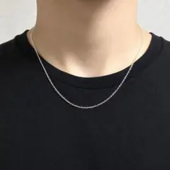 シルバー チェーン ネックレス あずき 約2mm 約45cm シンプル