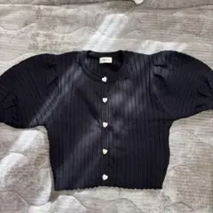 HOWDY ブラック 半袖カーディガン