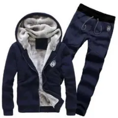 送料無料★Mサイズ メンズ パーカー 上下 セットアップ スウェット メンズ 紺