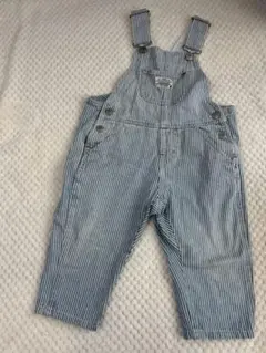 ストライプ デニムオーバーオール 90センチ