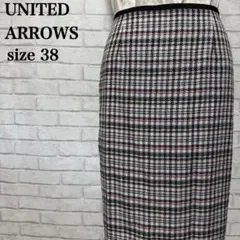 ユナイテッドアローズ チェック柄スカート 38 通勤 オフィスカジュアルきれいめ
