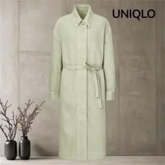 UNIQLO ユニクロ シャツロングコート L グリーン