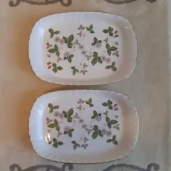 ウェッジウッド　ワイルドストロベリースパイラルトレイ2枚　未使用