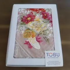 Fiore 大判ハンカチーフ 花柄 レース付き　ピンク