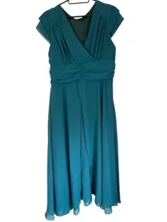 ティール フレアスリーブ パーティードレス