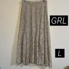GRL エアリーカット花柄レーススカート　k8467w