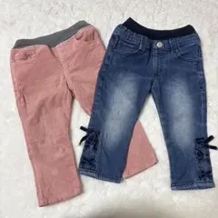 女の子ベビー90サイズ　ズボン2本セット