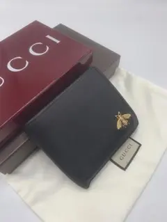 GUCCI グッチ 折り財布 財布 ロゴ ブラック 黒 レザー メンズのサムネイル