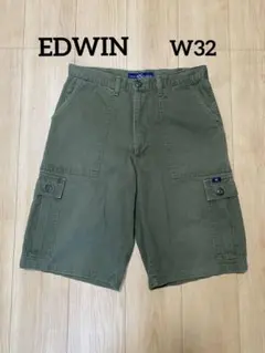 エドウィン　EDWIN ハーフ　カーゴ　ショーツ　ミリタリー　アメカジ　カーキのサムネイル