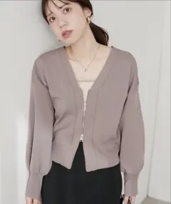 natural couture ポリニットWzipカーデのサムネイル