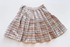 レピピアルマリオ￼ ベージュ系チェック プリーツスカート Mサイズ
