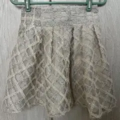 GRL グレイル チェック柄シアーフレアミニスカート アイボリー