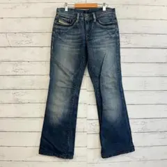 希少 イタリア製 ディーゼル DIESEL フレア デニム パンツ 26 ブルー