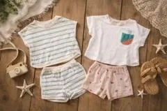 ベビー用夏服セットアップ2着　60-70サイズ
