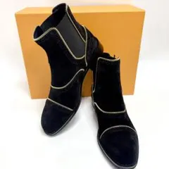 LOUIS VUITTON 黒 スエード ブーティ#39未使用品レディース