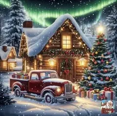 ダイヤモンドアートキット 冬 クリスマス 30×30 ラウンドビーズ