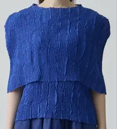 新品　ランバン　ケープ付き・刺繍プリーツブラウスのサムネイル