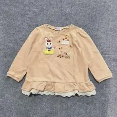 ミキハウス　長袖カットソー　長袖Tシャツ　トレーナー 90 薄手　フリル　女の子