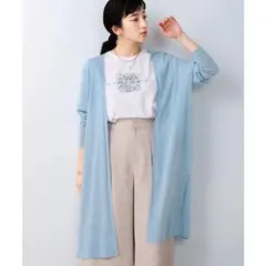 新品タグ付き訳ありサラサラUV接触冷感ロングカーディガン定価5900ミント
