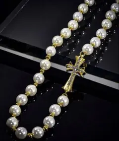 凌*様 ラクリスパール クロスモチーフ ネックレス（ラスト在庫