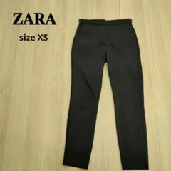 ZARA ザラ コットン ストレッチ テーパードパンツ ネイビー XS 無地