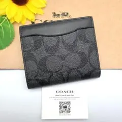COACH 折り財布 新品 ブラック シグネチャー お札入れ 小銭入れ 新作