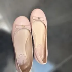 フルラ　ピンク フラットシューズ リボン付き　36 23
