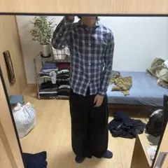 短丈 長袖シャツ チェックシャツ cityboy