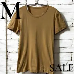 「即日発送」M ベージュ茶色 コットン混紡 半袖Tシャツ　カットソー