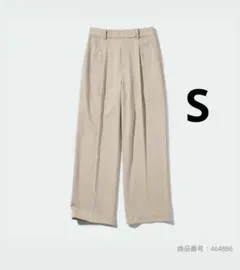 UNIQLO　タックワイドパンツ　ベージュ　Ｓ