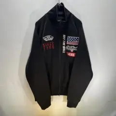 VANS　バンズ　トラックジャケット　ベロア　刺繍ロゴ　2本ライン　00s VANS バンズ トラックジャケット ベロア 刺繍ロゴ 2本ライン 00s