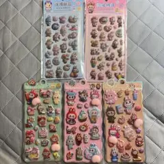 ラブブ 3Dぷくぷくシール おしりシール 5枚セット